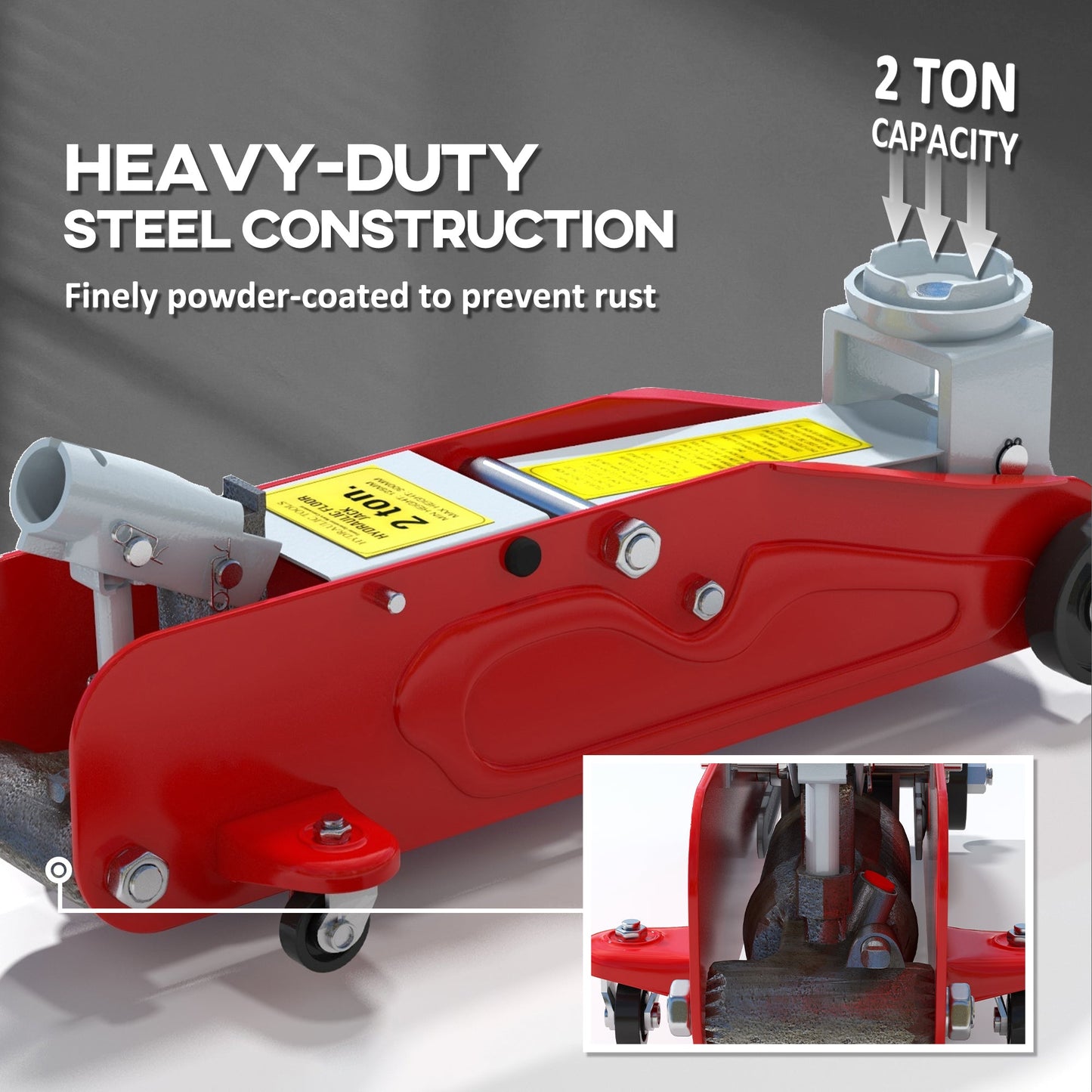 Low Profile Jack, 2 Ton Hydraulic Car Jack for Car Trailer Garage Tyre Repair, Red-4
