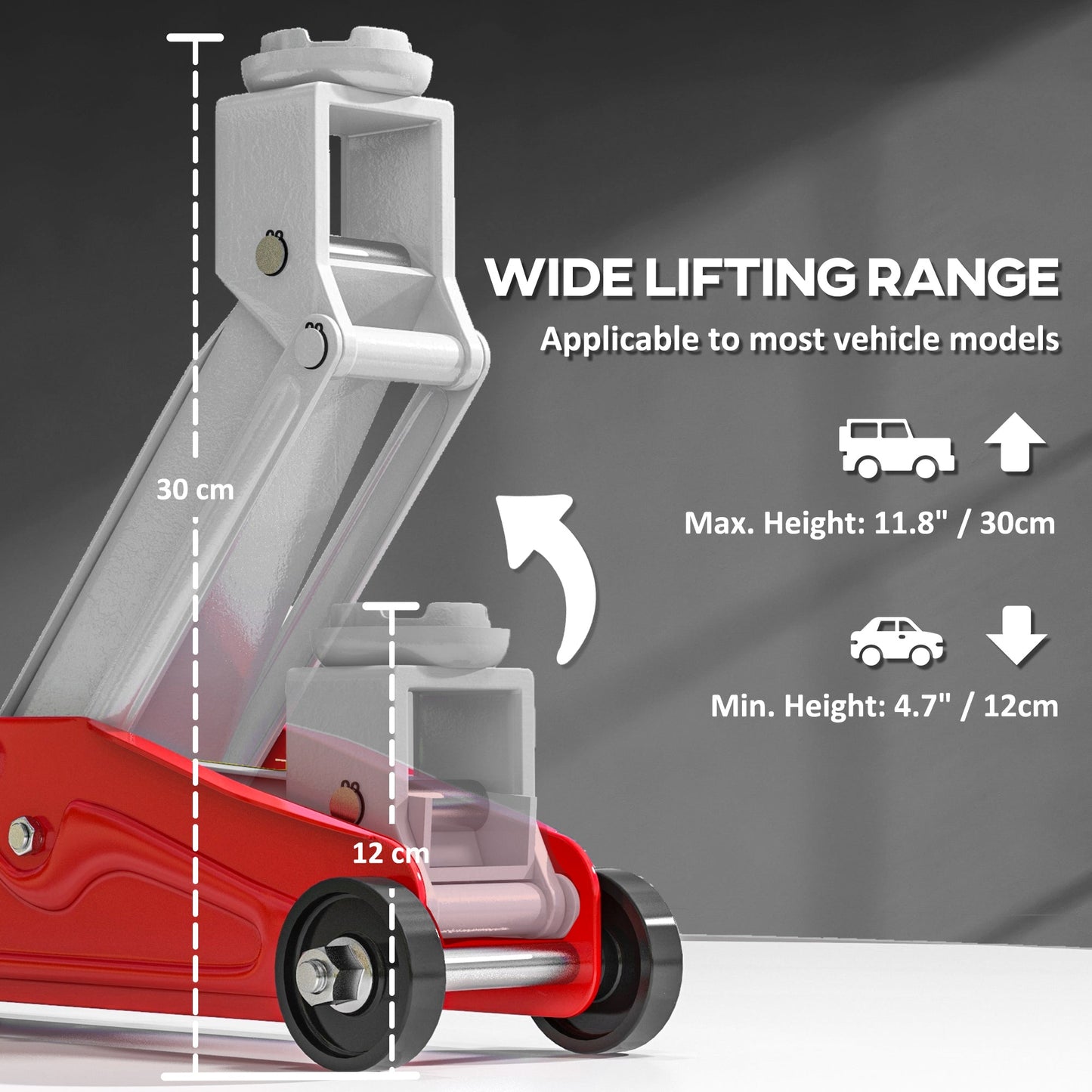 Low Profile Jack, 2 Ton Hydraulic Car Jack for Car Trailer Garage Tyre Repair, Red-3